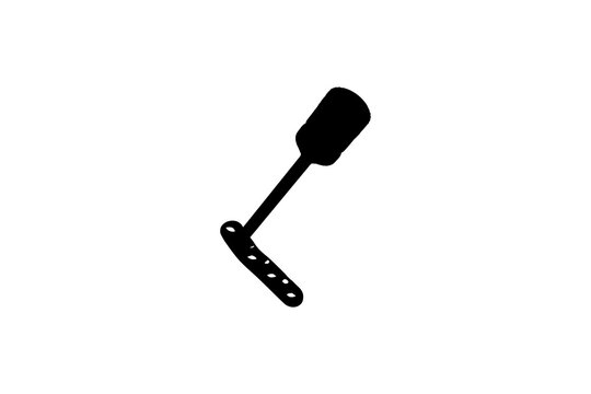 Black Silhouette of an Orthopedic Bone Plate with Lag Screw