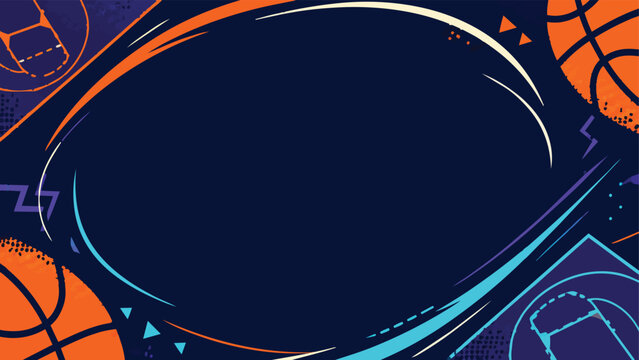 Abstract futuristic sports background with geometric shapes, dynamic motion elements, and modern colorful vector design