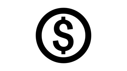 Obraz premium Dollar sign icon in a circle black on white background