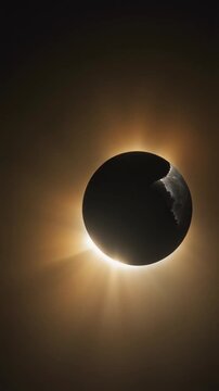 Total solar eclipse with corona and Bailey's beads, celestial event in dynamic motion, symbolizing cosmic wonder, astronomical phenomenon, and natural spectacle