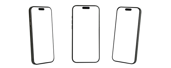 Professional smartphone frame mockup with blank screen used for mobile interface layout, fintech app marketing visuals and technology concept design for i phone pro max