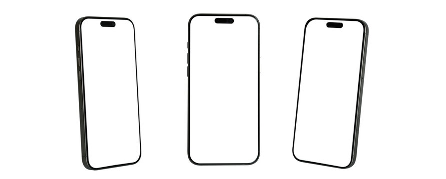 Professional smartphone frame mockup with blank screen used for mobile interface layout, fintech app marketing visuals and technology concept design for i phone pro max