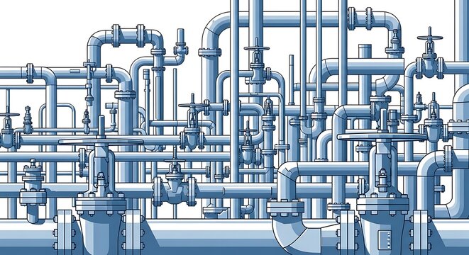 Industrial pipeline system with valves