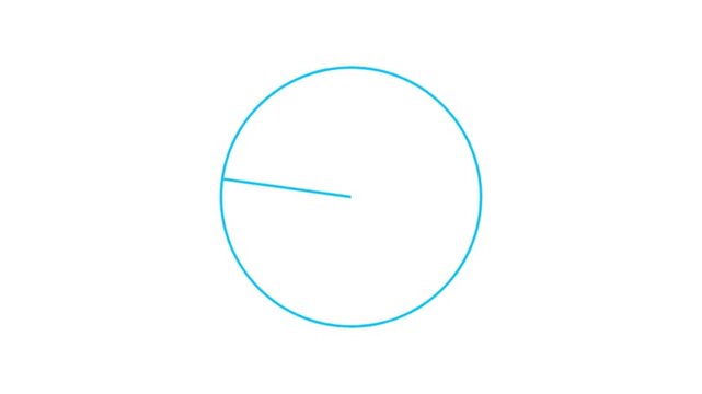 A simple illustration of a pie chart with a blue line.