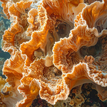 Vibrant orange coral reef structure