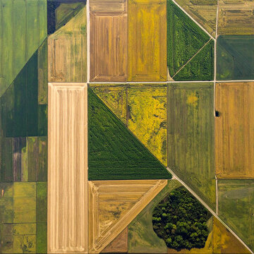 Aerial view of colorful farmland
