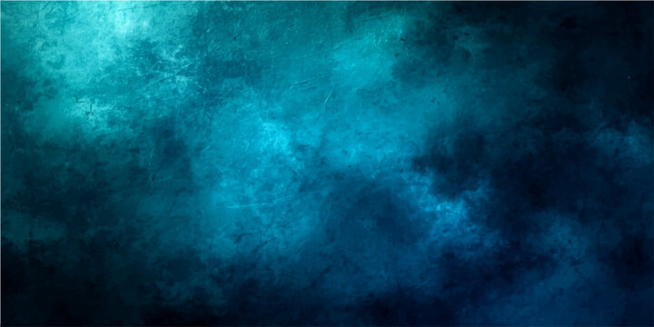 Vector Abstract textured background with moody teal and blue smoky effect creates an atmosphere of mystery and tranquility.