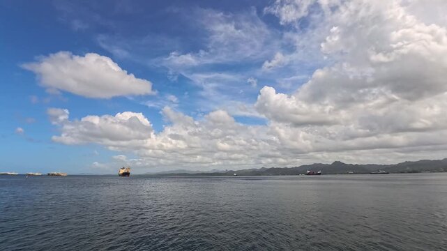 Suva, Fiji: Serene Ocean View with Distant Ships