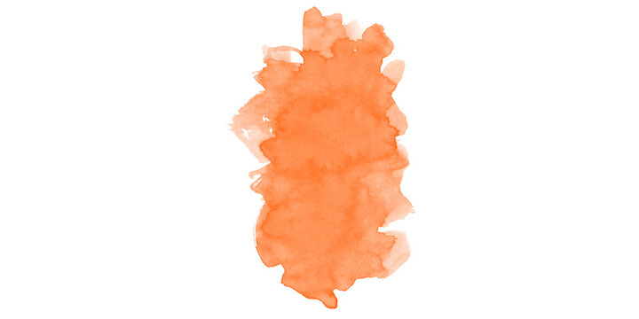 Orange ink splatter isolated on transparent background