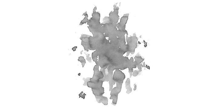 Splashing ink droplets isolated on transparent background with scattered particles