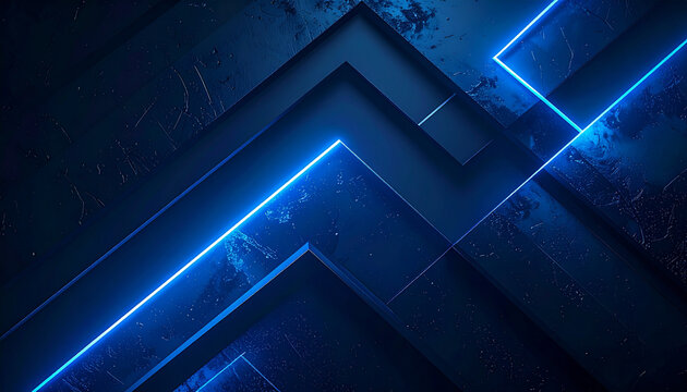 Neon Futuristic Blue Geometric Background