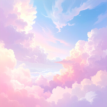 Soft magical pastel sky background