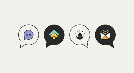 Obraz premium Abstract communication icons on beige