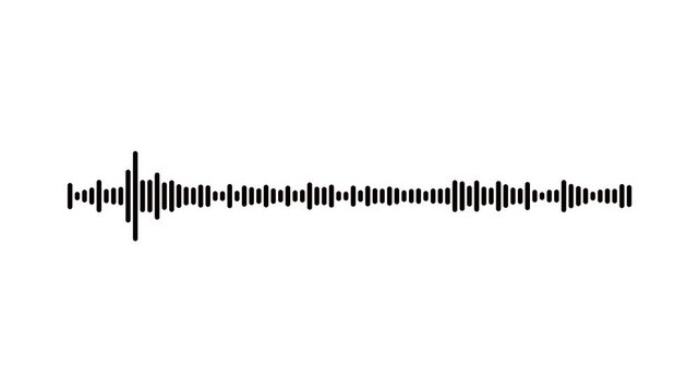 Professional audio equalizer waveform loop, black sound white background, smooth frequency visualization motion, modern streaming audio display, seamless podcast rhythm, 4k motion effect loop.