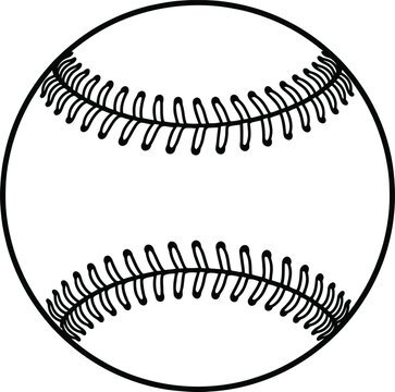 Black and white illustration of a baseball