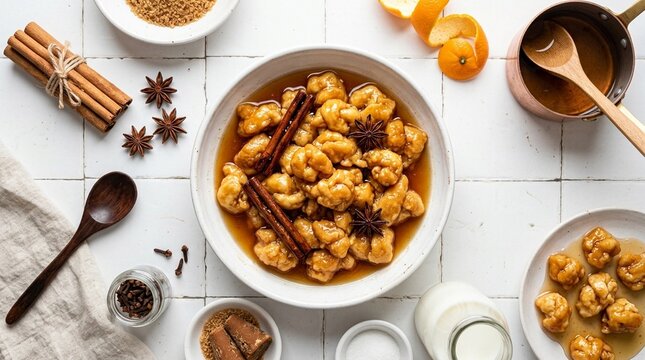 Chongos zamoranos Michoac&aacute;n &ndash; Authentic Mexican Food Studio Hero Shot on White Background | Commercial Stock Photo for Restaurant Menu, Food Blog, and Editorial Use