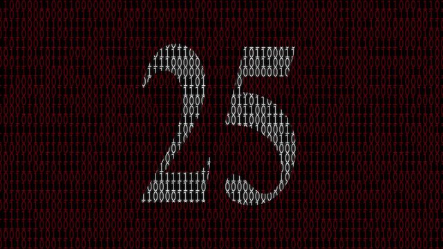 futuristic 30 second timer on digital binary background,30 second timer  animation video on binary background,abstract binary code countdown timer animation