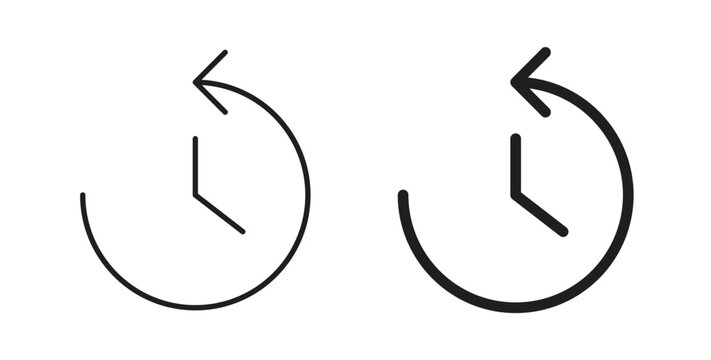 Past time icon vector design elements. icon in flat and line style.