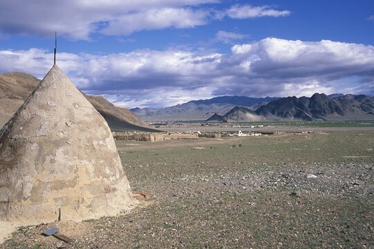 Cemetery near Bayan Olgii, Altai Mountains, Bayan-Olgii Province, Mongolia