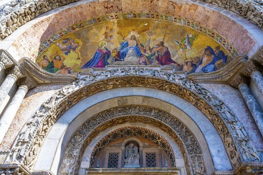 Archway of the Basilica of St. Mark, San Marco, Venice, Veneto, Italy