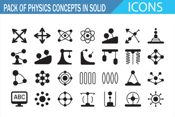 Obraz premium Physics Formula and Experiment Icon Set