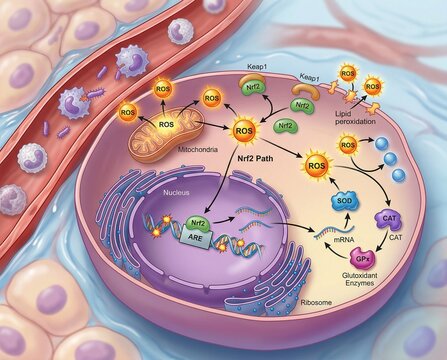 Cellular Oxidative Stress Pathway Visualizing Reactive Oxygen Species (ROS) Generation and Its Biological Effects