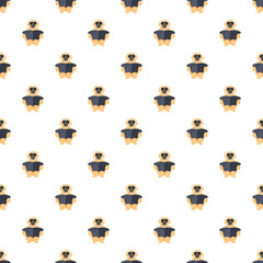 Obraz premium Gibbon monkey character forming a seamless repeat pattern on a pure white background