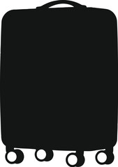 Fototapeta premium Silhouette of a black suitcase on wheels for travel and luggage design