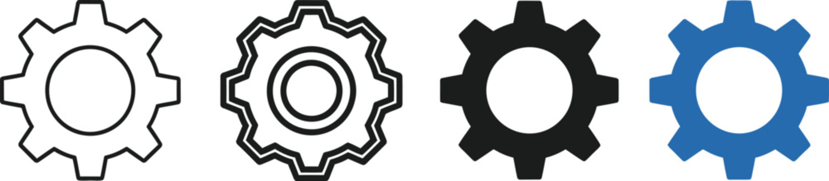 Gear icons settings configuration tools