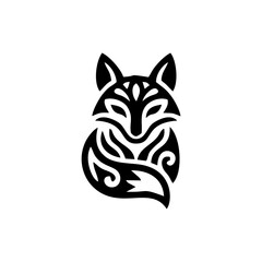 Fototapeta premium Wolf Head Silhouette with Crescent Moon and Stars Vector, Night Predator Mascot Logo, Black Minimalist Animal Art Isolated on White Background
