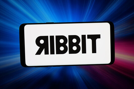 Stuttgart, Germany - 05-06-2026: In this photo illustration, the logo of US venture capital company Ribbit Capital is displayed on a smartphone in front of abstract background on computer screen.