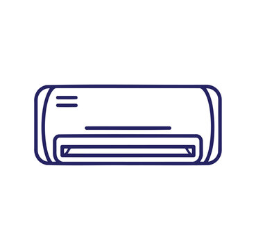 Simple line art icon of a modern air conditioner unit