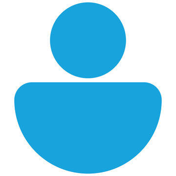 Blue Minimalist User Profile Avatar Silhouette Icon