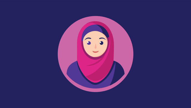 Portrait of a young muslim woman wearing a vibrant pink hijab.