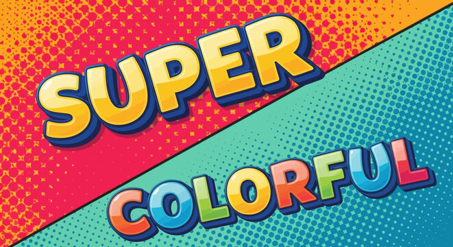 Comic book style super colorful graphic illustration