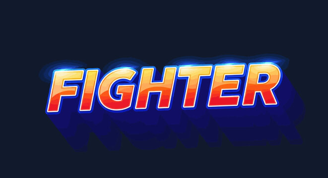 Fighter Graphic with Glowing Effect on Dark Background