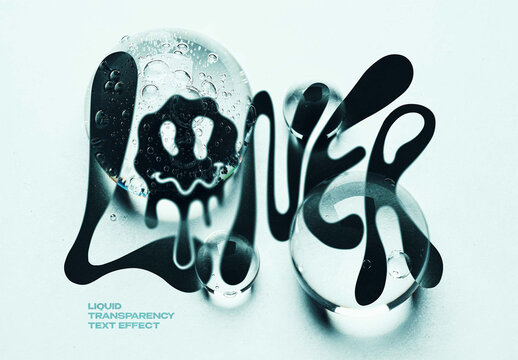 Liquid Transparency Text Effect &ndash; Distortion Typography for Logo, Poster & Branding (PSD)