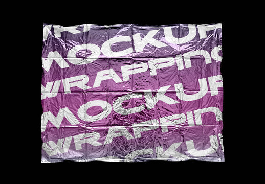 Foil Wrapping Mockup &ndash; Crumpled Packaging Branding Presentation (PSD)