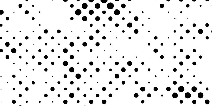 Abstract black halftone dots pattern on white background classic pop art geometric circle texture, high contrast minimalist vector style for modern graphic design and creative layout.