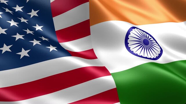 usa india waving flags trade economy partnership concept