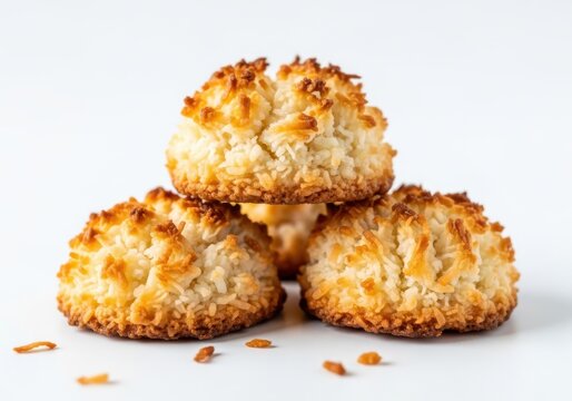 Golden brown baked cornbread muffins stacked together isolated on white background