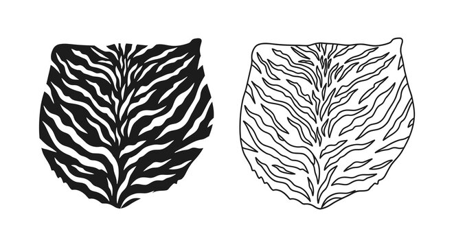 Tiger face silhouette black and white graphic illustration high quality professional