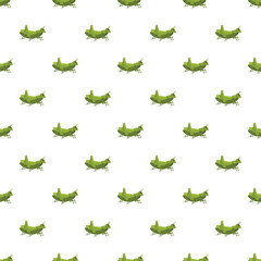 Fototapeta premium Green grasshoppers forming a seamless pattern on a white background