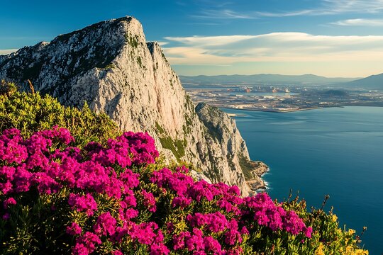 setting Gibraltar Campion in rocky Mediterranean