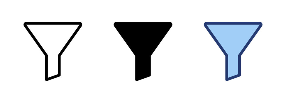 Filter and funnel icons for data sorting and search interface