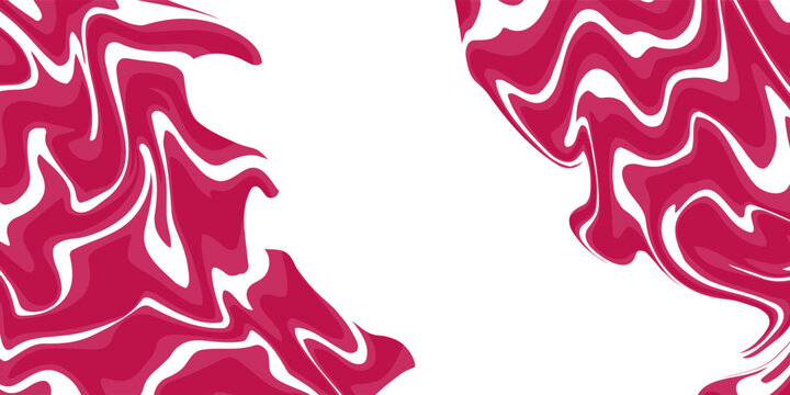 Marble acrylic swirl pattern. Red wine or grape juice liquid texture. Abstract red psychedelic waves print background.