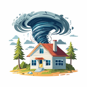 Tornado Approaching a House