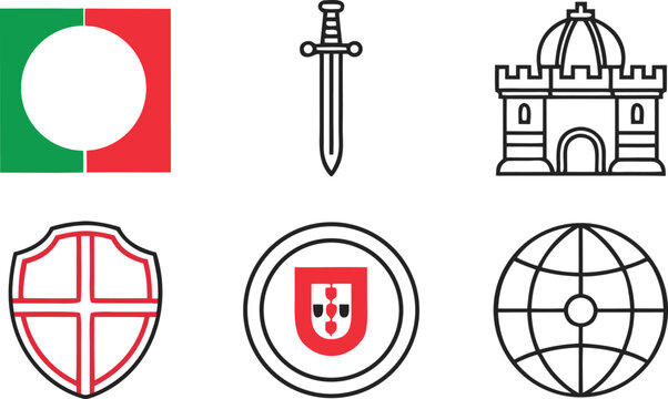 Portuguese independence symbols, and landmarks portugal
