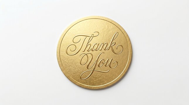 Golden Thank You Coin Token.