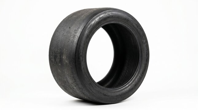 Close-up of a black rubber tire.